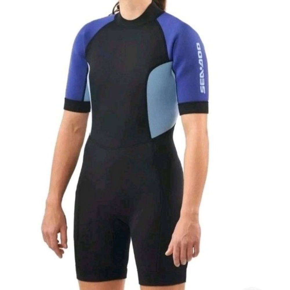 Sea-doo Ladies' 3 Mm Exotic Shorty Wetsuit Deep Purple Medium NEW In Plastic